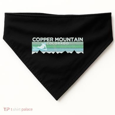 Retro Copper Mountain Colorado Distressed Skiing USA-Made Doggie Bandana