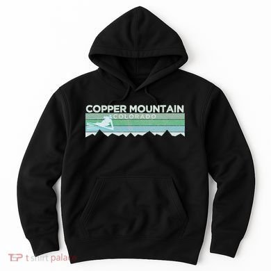 Retro Copper Mountain Colorado Distressed Skiing Hoodie