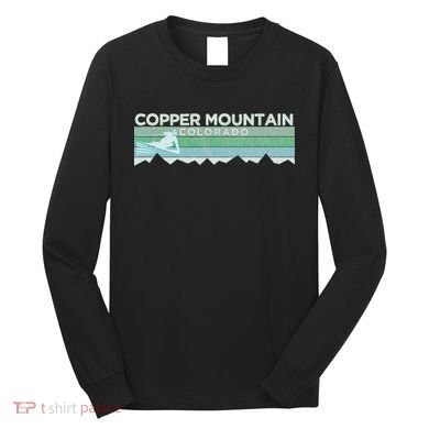 Retro Copper Mountain Colorado Distressed Skiing Long Sleeve Shirt