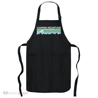 Retro Copper Mountain Colorado Distressed Skiing Apron