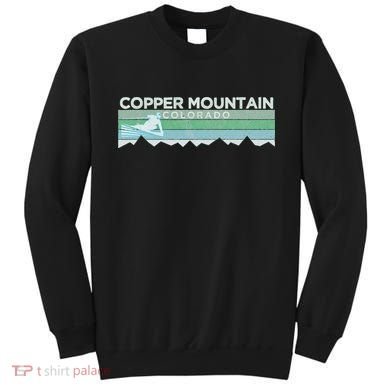 Retro Copper Mountain Colorado Distressed Skiing Sweatshirt