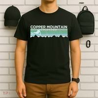Retro Copper Mountain Colorado Distressed Skiing T-Shirt thumb 6