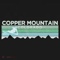 Retro Copper Mountain Colorado Distressed Skiing T-Shirt thumb 7