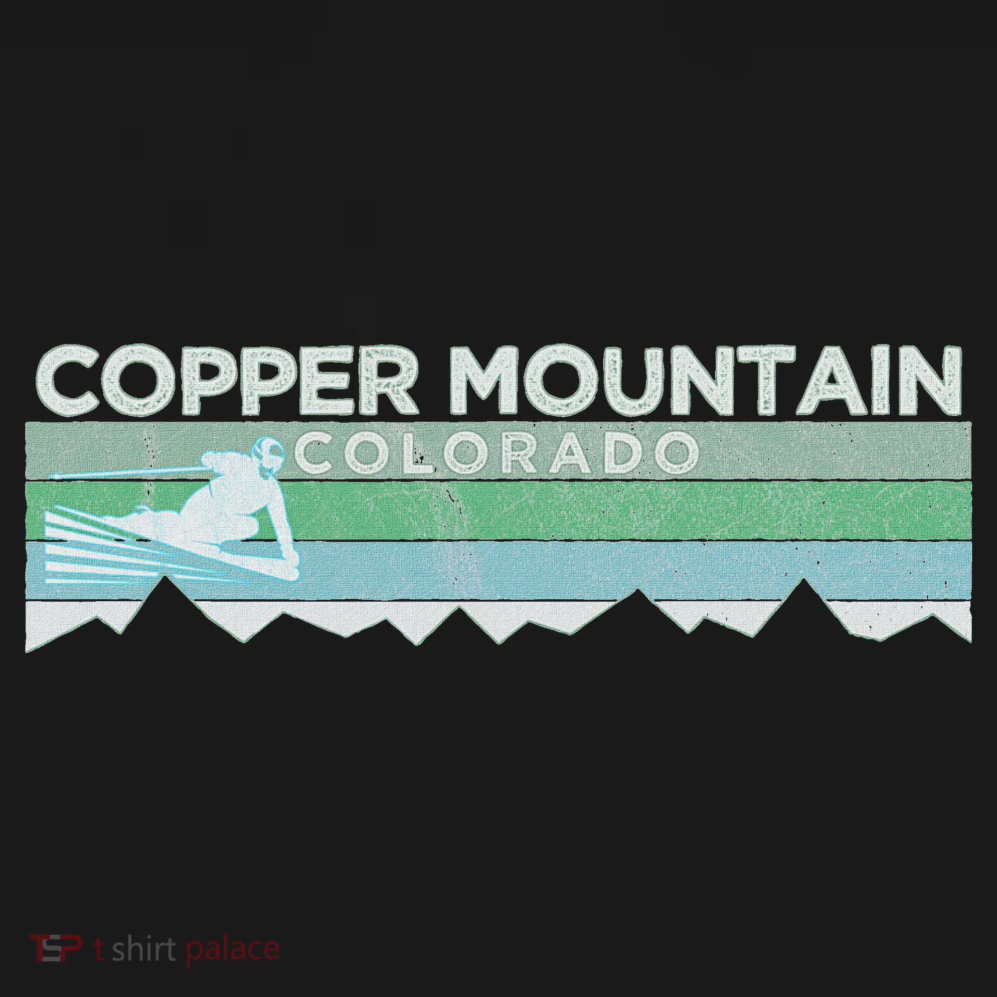 Retro Copper Mountain Colorado Distressed Skiing T-Shirt