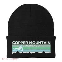Retro Copper Mountain Colorado Distressed Skiing Beanie thumb 0