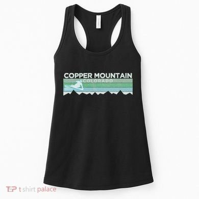 Retro Copper Mountain Colorado Distressed Skiing Women's Tank Top