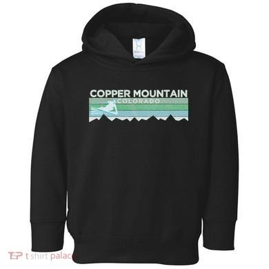 Retro Copper Mountain Colorado Distressed Skiing Toddler Hoodie