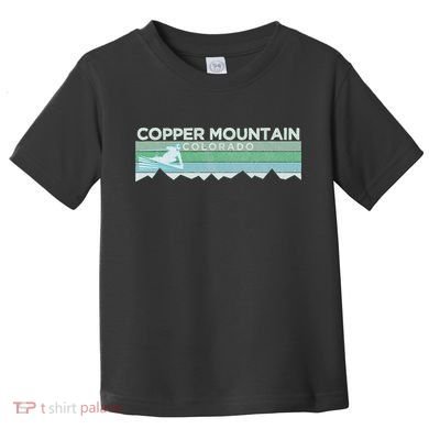 Retro Copper Mountain Colorado Distressed Skiing Toddler T-Shirt
