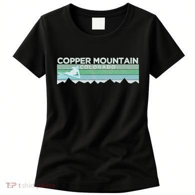 Retro Copper Mountain Colorado Distressed Skiing Women's T-Shirt