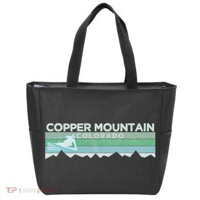 Retro Copper Mountain Colorado Distressed Skiing Tote Bag