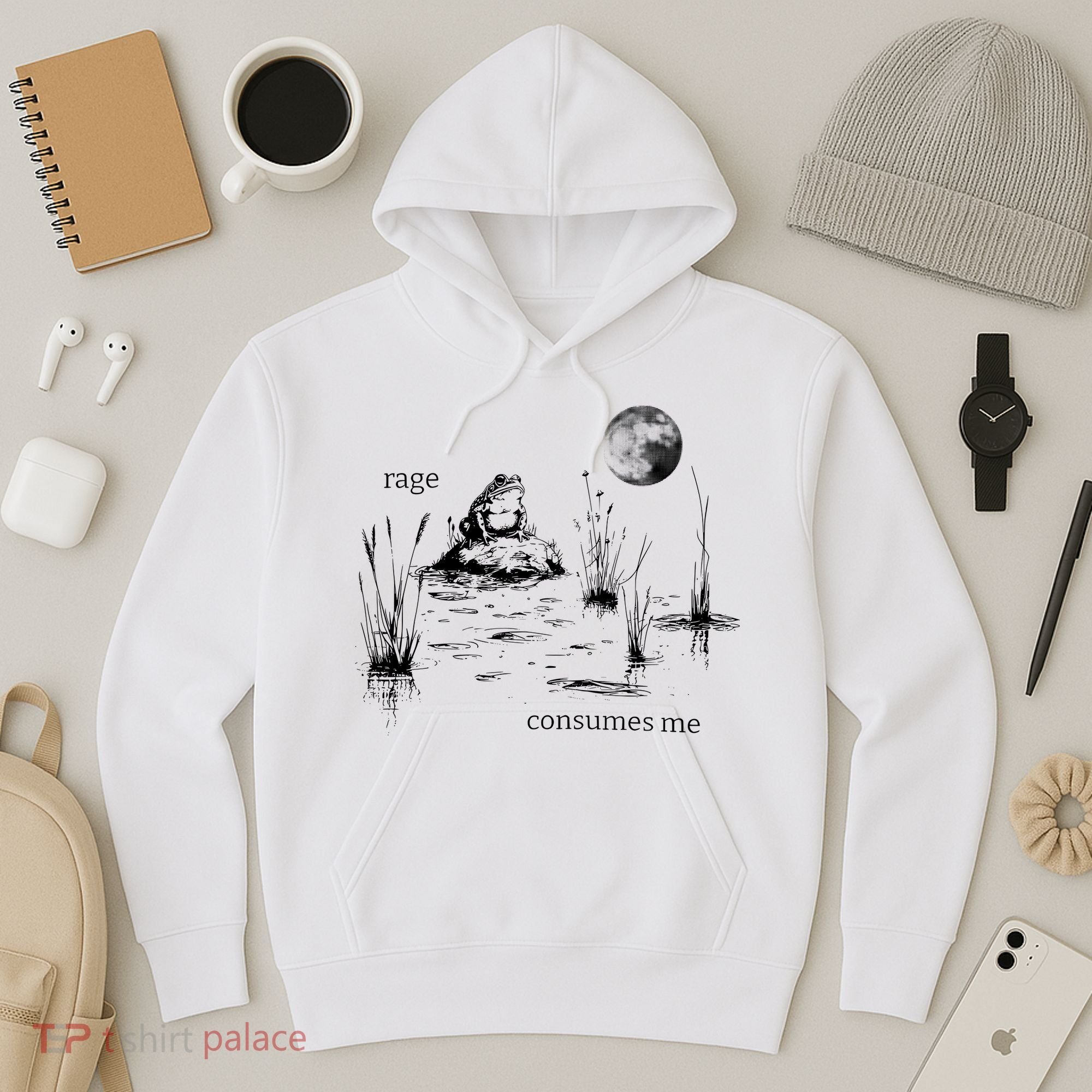 Rage Consumes Me Frog Funny Hoodie