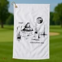 Rage Consumes Me Frog Funny Golf Towel thumb 1