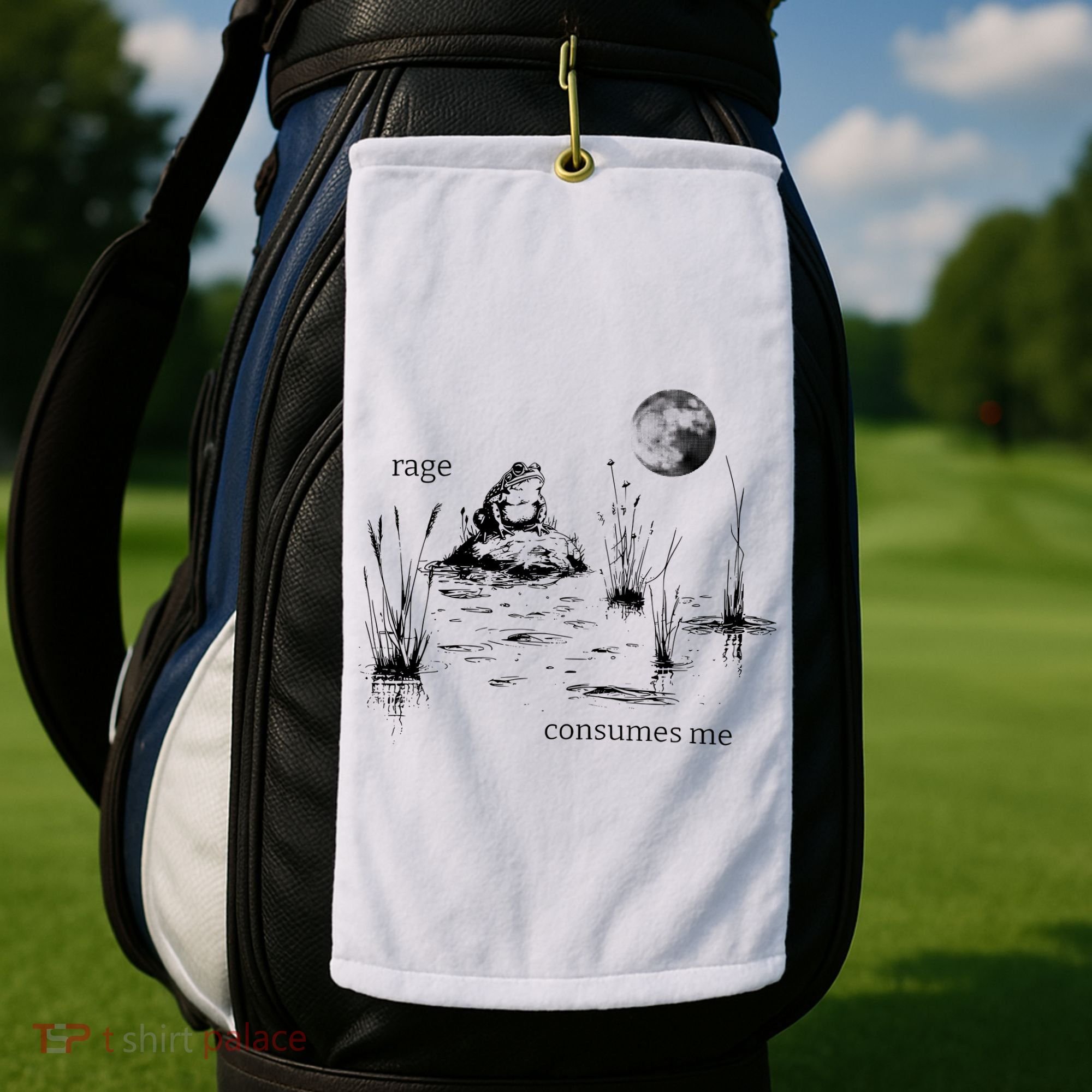 Rage Consumes Me Frog Funny Golf Towel