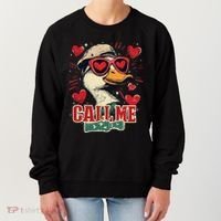 Retro Call Me Valentines Duck Hunting Southern Women's Sweatshirt thumb 0