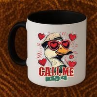 Retro Call Me Valentines Duck Hunting Southern Coffee Mug thumb 2