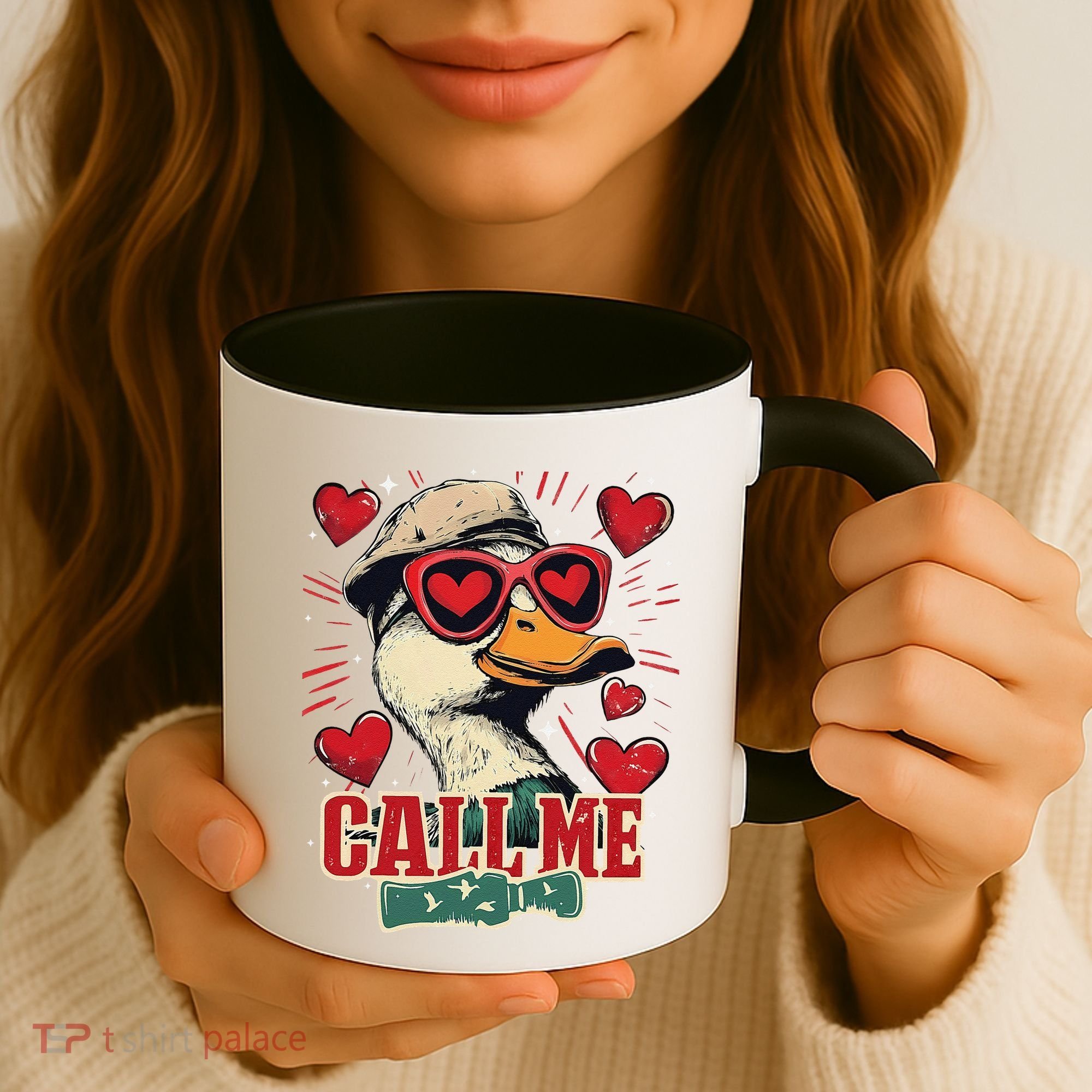 Retro Call Me Valentines Duck Hunting Southern Coffee Mug