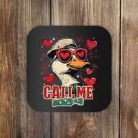 Retro Call Me Valentines Duck Hunting Southern Coaster thumb 0