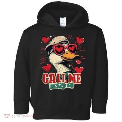Retro Call Me Valentines Duck Hunting Southern Toddler Hoodie