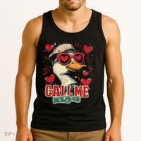 Retro Call Me Valentines Duck Hunting Southern Tank Top thumb 3
