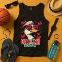 Retro Call Me Valentines Duck Hunting Southern Tank Top thumb 4