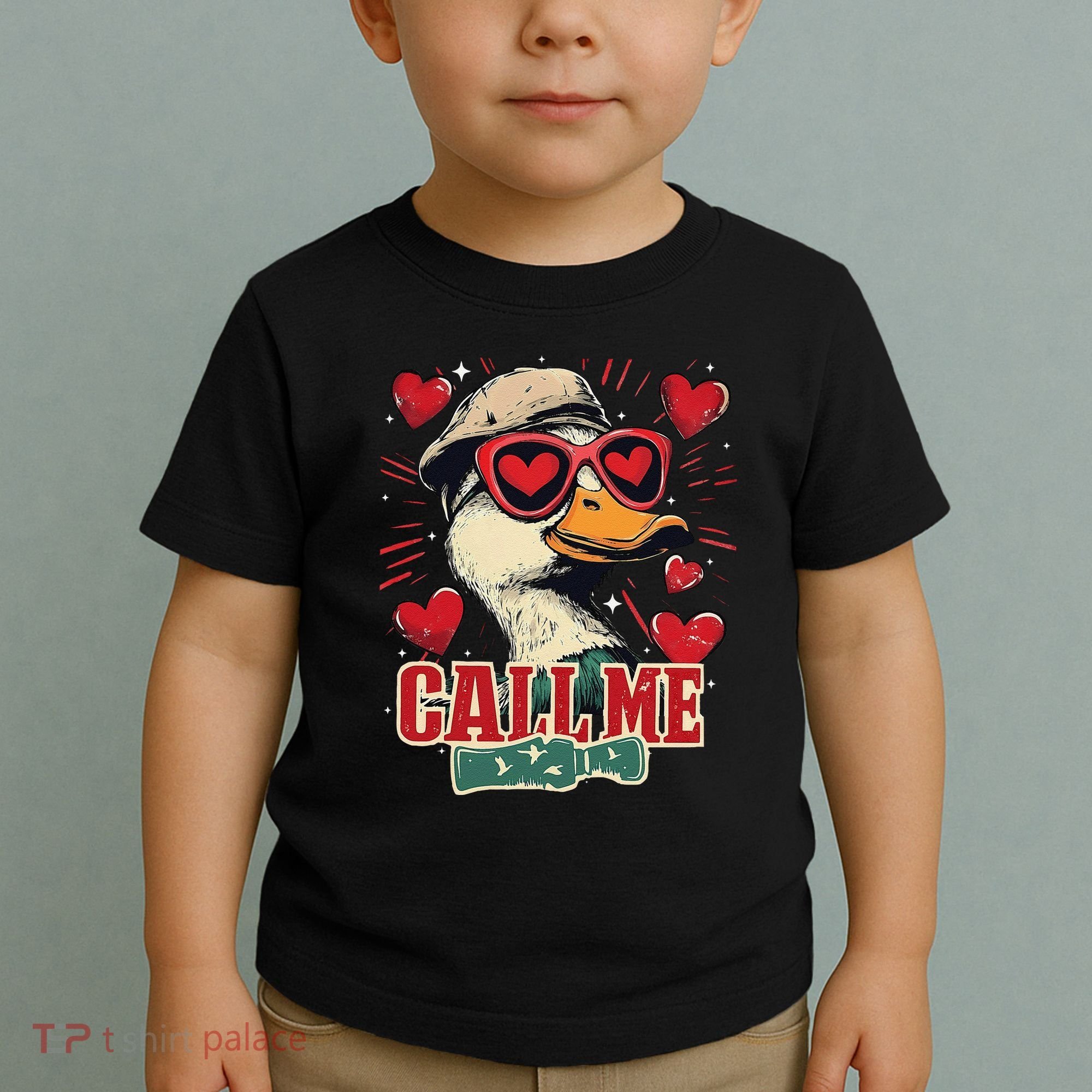 Retro Call Me Valentines Duck Hunting Southern Toddler T-Shirt