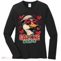 Retro Call Me Valentines Duck Hunting Southern Women's Long Sleeve Shirt thumb 0