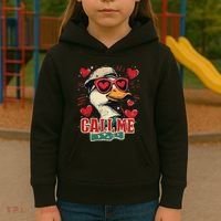 Retro Call Me Valentines Duck Hunting Southern Kids Hoodie thumb 3