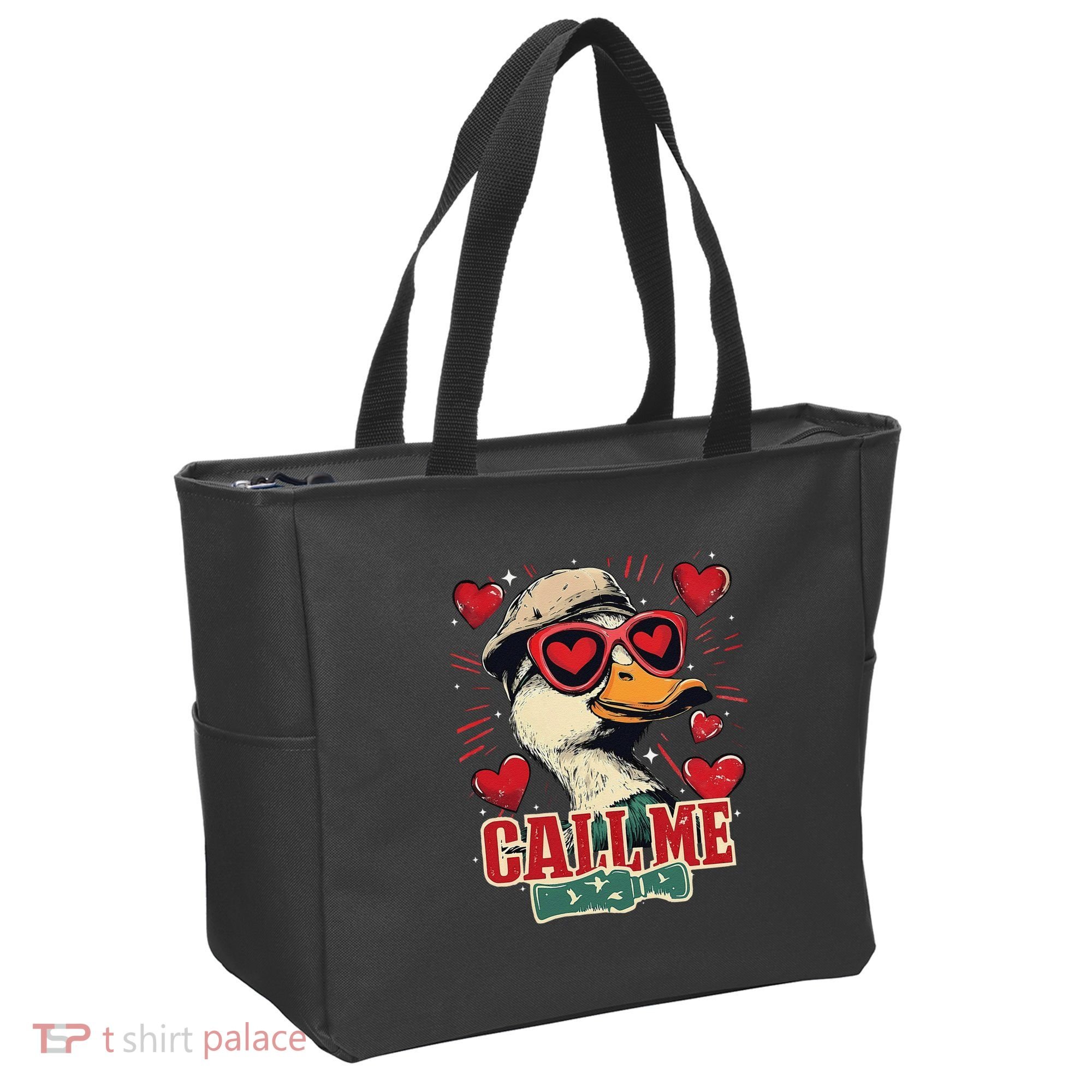 Retro Call Me Valentines Duck Hunting Southern Tote Bag