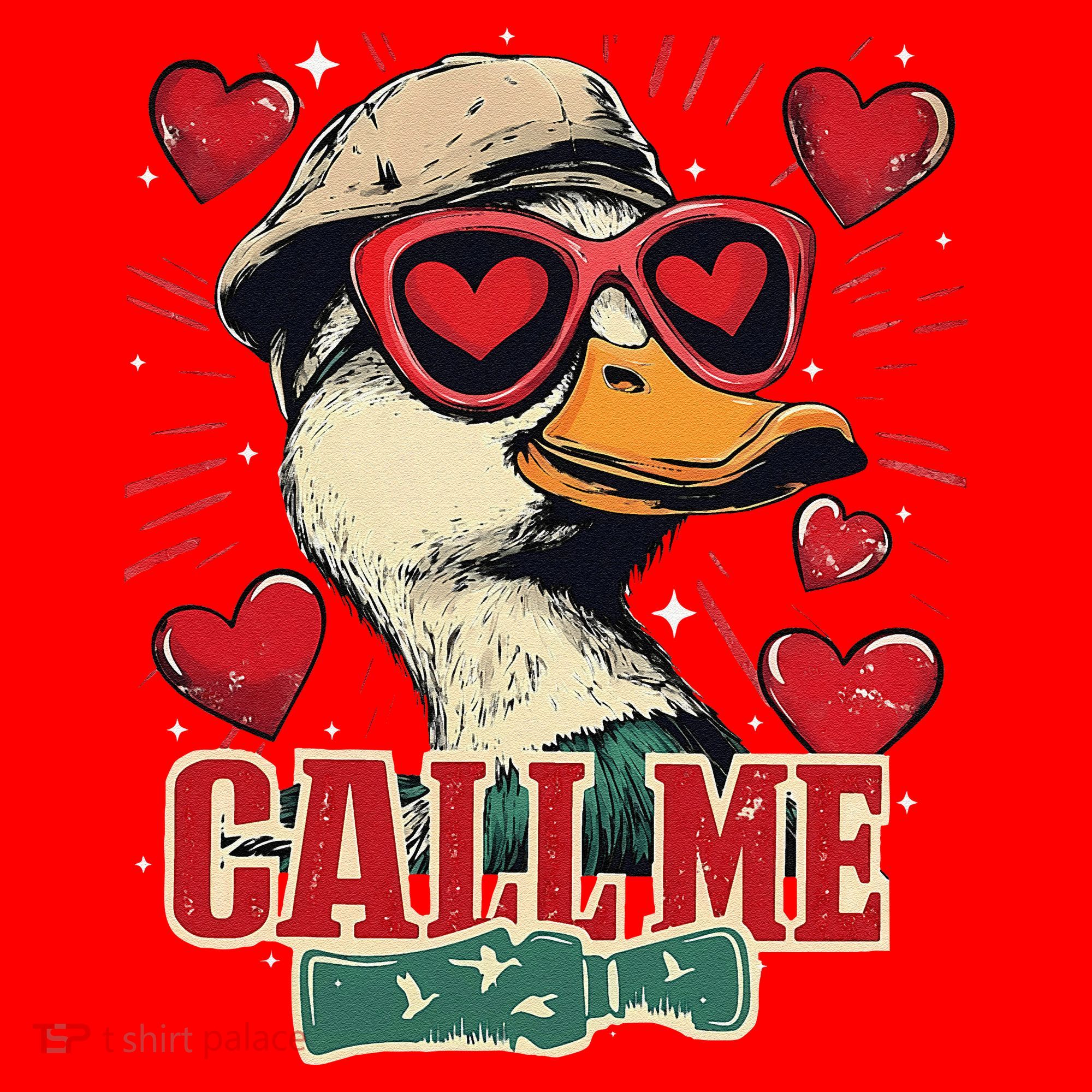 Retro Call Me Valentines Duck Hunting Southern Santa Hat