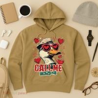 Retro Call Me Valentines Duck Hunting Southern Hoodie thumb 3