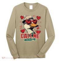 Retro Call Me Valentines Duck Hunting Southern Long Sleeve Shirt thumb 0