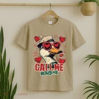 Retro Call Me Valentines Duck Hunting Southern T-Shirt thumb 2