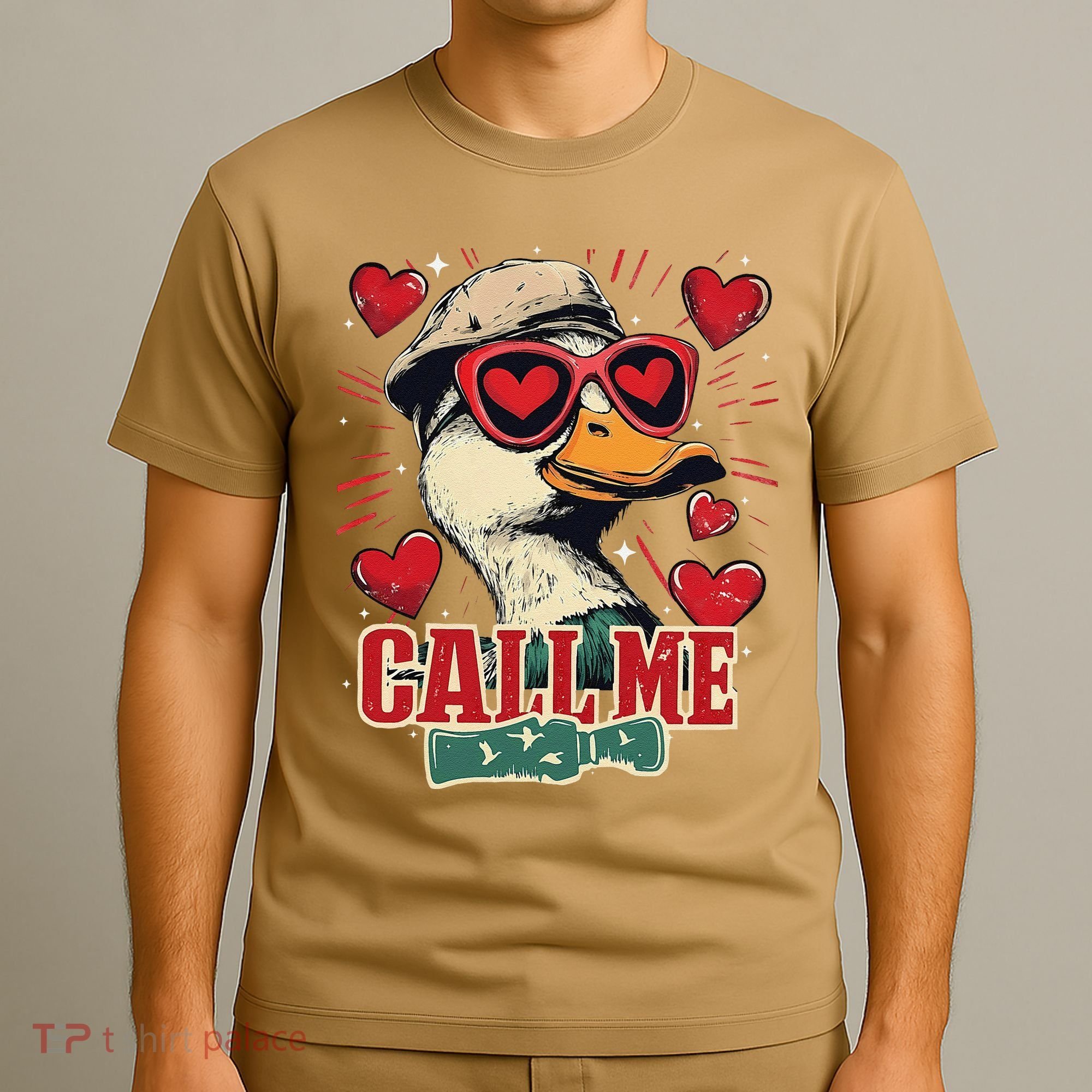 Retro Call Me Valentines Duck Hunting Southern T-Shirt