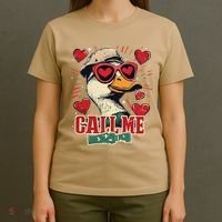 Retro Call Me Valentines Duck Hunting Southern T-Shirt thumb 4