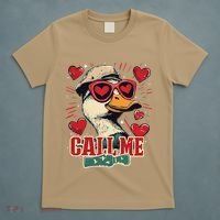 Retro Call Me Valentines Duck Hunting Southern T-Shirt thumb 5