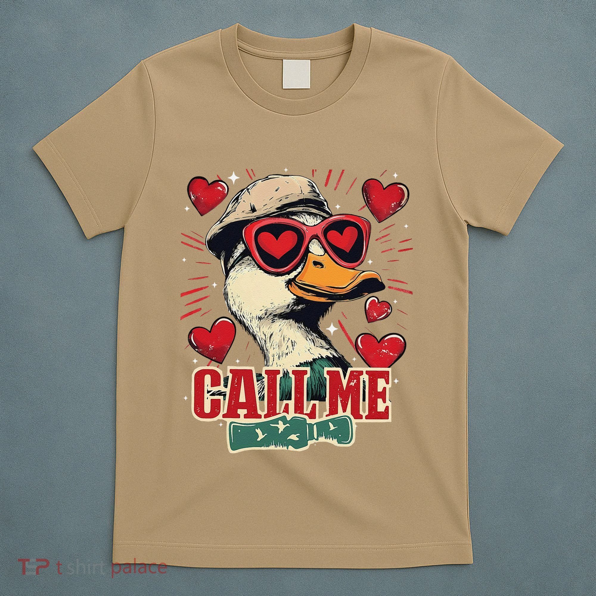 Retro Call Me Valentines Duck Hunting Southern T-Shirt