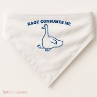 Rage Consumes Me Silly Goose – Funny Angry Goose Meme USA-Made Doggie Bandana thumb 0