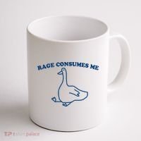 Rage Consumes Me Silly Goose – Funny Angry Goose Meme Coffee Mug thumb 1