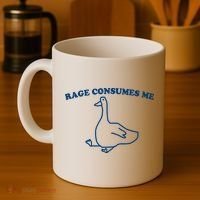 Rage Consumes Me Silly Goose – Funny Angry Goose Meme Coffee Mug thumb 4