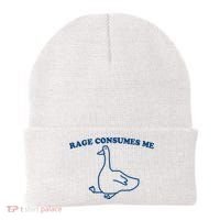 Rage Consumes Me Silly Goose – Funny Angry Goose Meme Beanie thumb 0