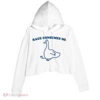 Rage Consumes Me Silly Goose – Funny Angry Goose Meme Crop Fleece Hoodie thumb 0