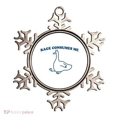 Rage Consumes Me Silly Goose – Funny Angry Goose Meme Ornament