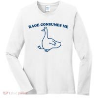 Rage Consumes Me Silly Goose – Funny Angry Goose Meme Women's Long Sleeve Shirt thumb 0