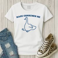 Rage Consumes Me Silly Goose – Funny Angry Goose Meme Women's T-Shirt thumb 3
