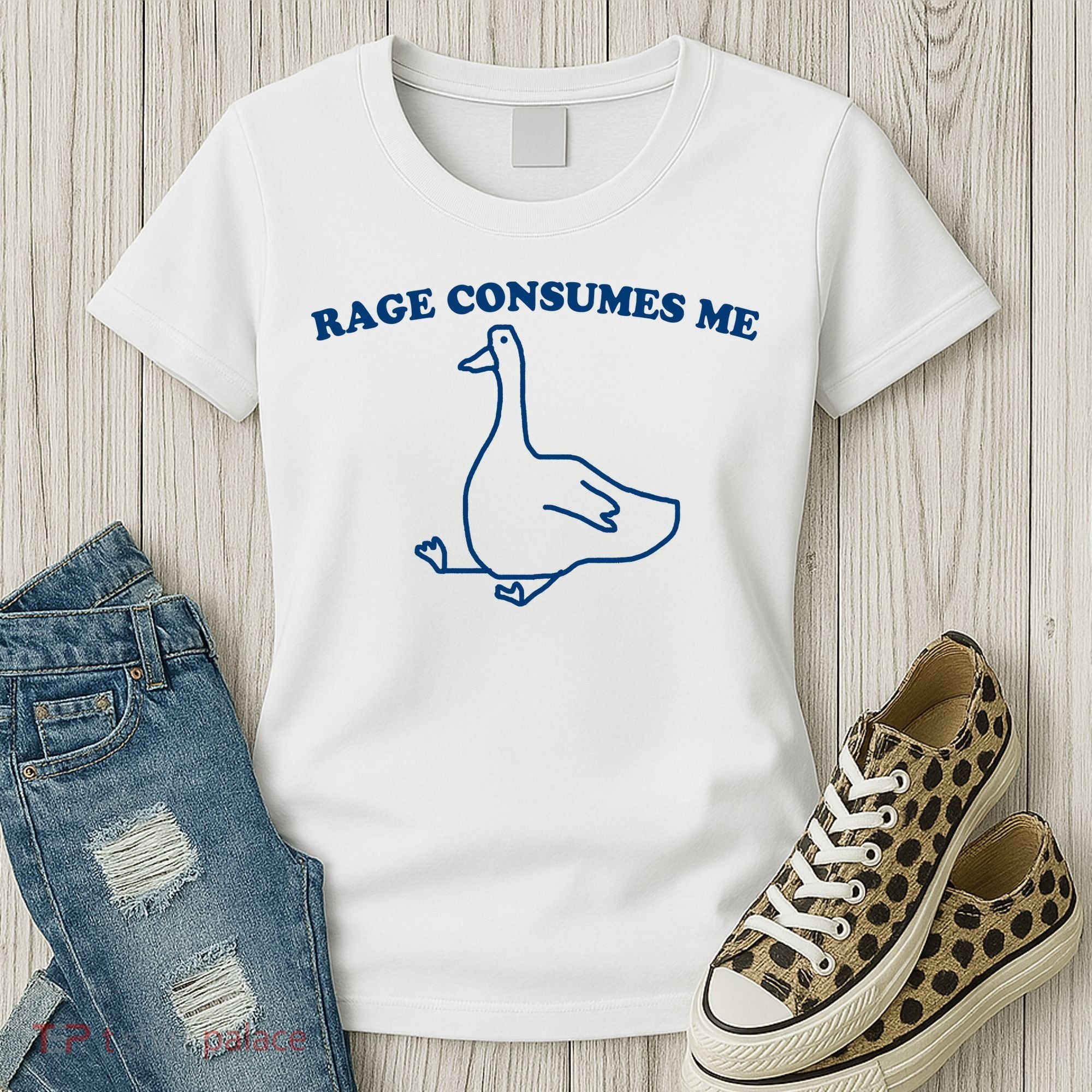 Rage Consumes Me Silly Goose – Funny Angry Goose Meme Women's T-Shirt
