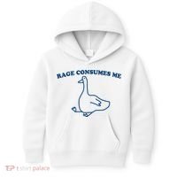 Rage Consumes Me Silly Goose – Funny Angry Goose Meme Kids Hoodie thumb 0