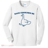 Rage Consumes Me Silly Goose – Funny Angry Goose Meme Kids Long Sleeve Shirt thumb 0
