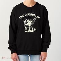 Rage Consumes Me Cat Flower Cute Kitty Cat Meme Women's Sweatshirt thumb 0