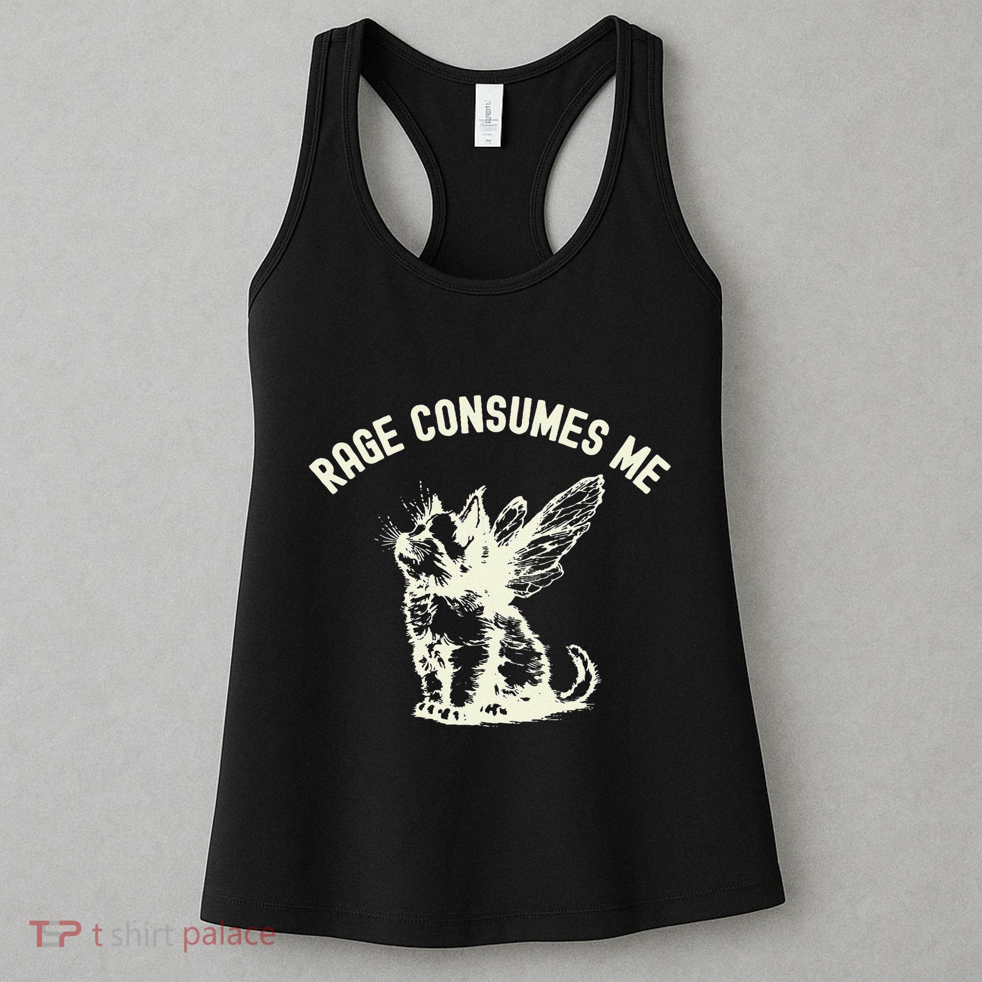 Rage Consumes Me Cat Flower Cute Kitty Cat Meme Women's Tank Top