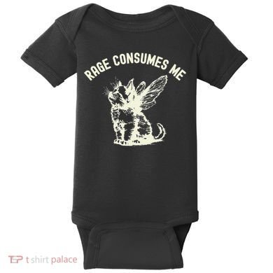 Rage Consumes Me Cat Flower Cute Kitty Cat Meme Baby Bodysuit